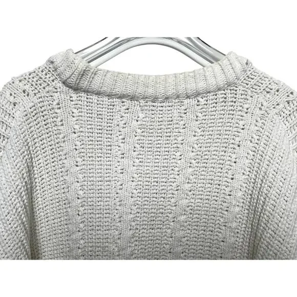 90s Vintage Jacobson's Ivory Knitted Grandpa Cardigan - Picture 6 of 8